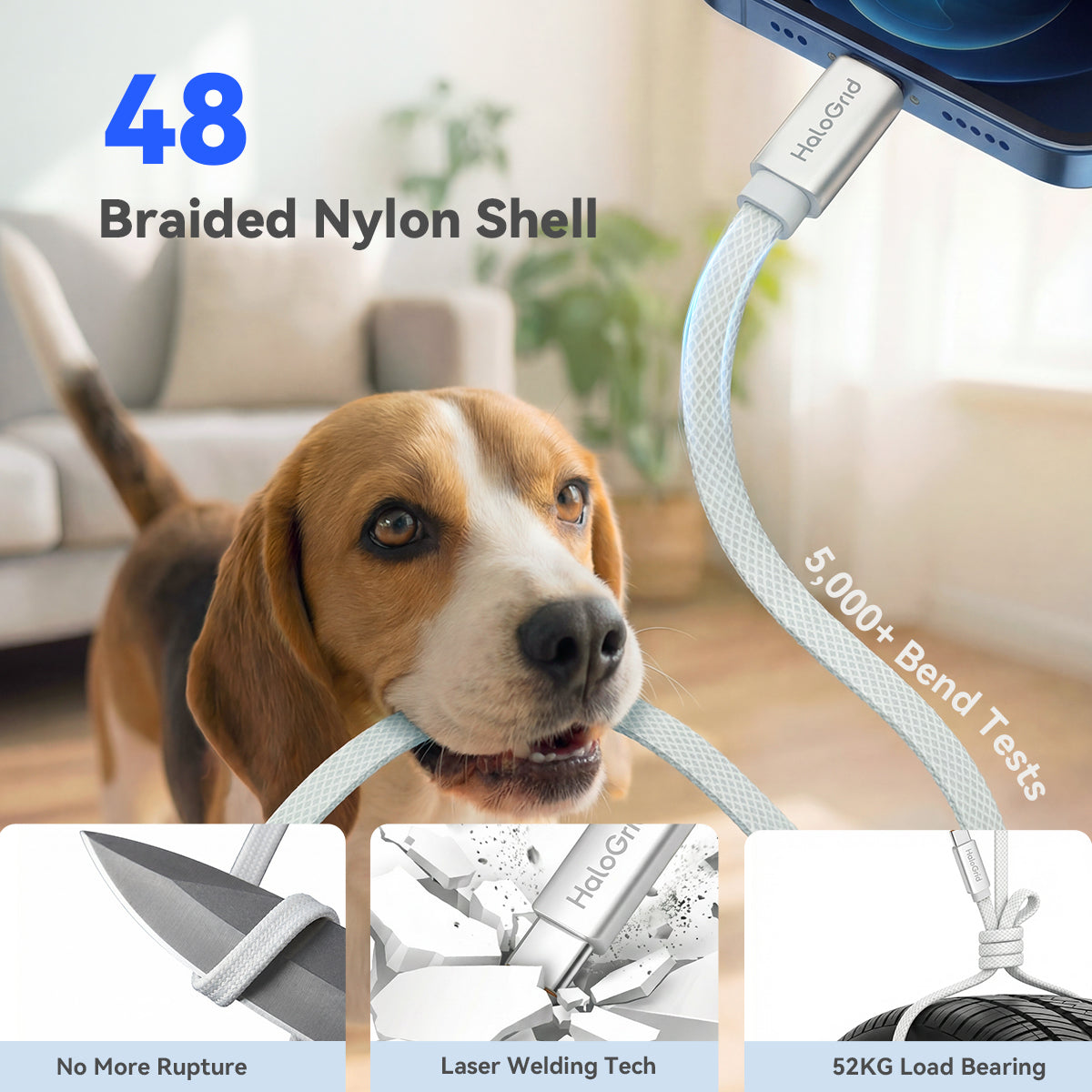 1.2 Meter Ultra-slim USB Cable White