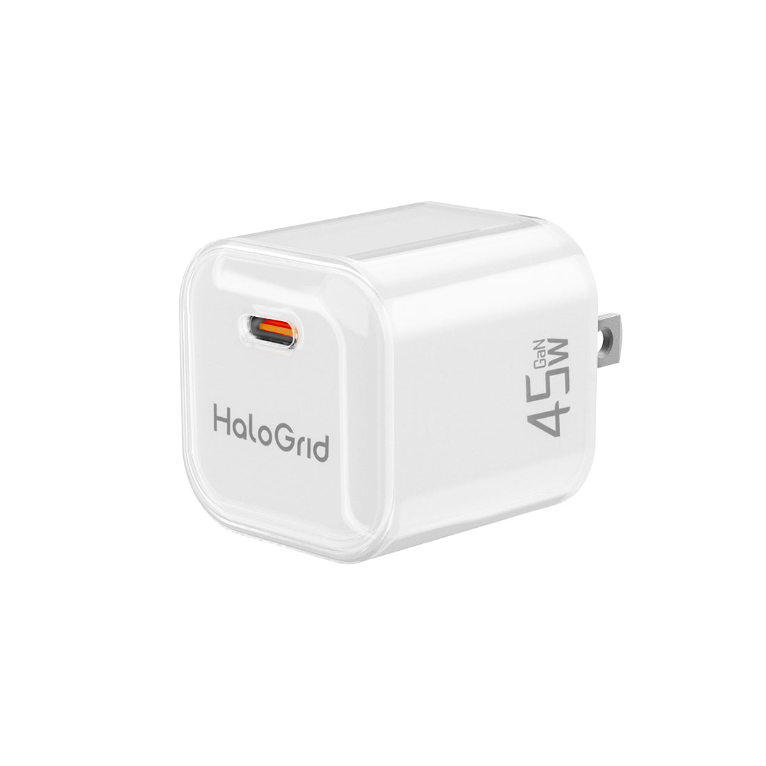 White HaloGrid 45w GaN Charger 